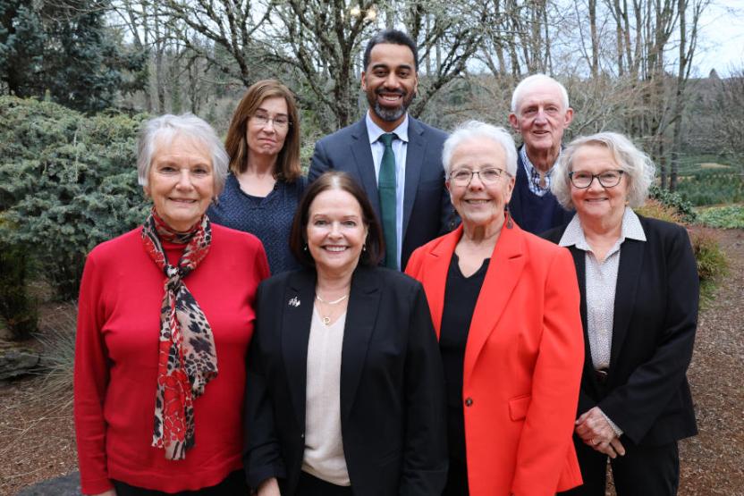 A group photograph of the seven members of the Chemeketa Community College Board of Education.